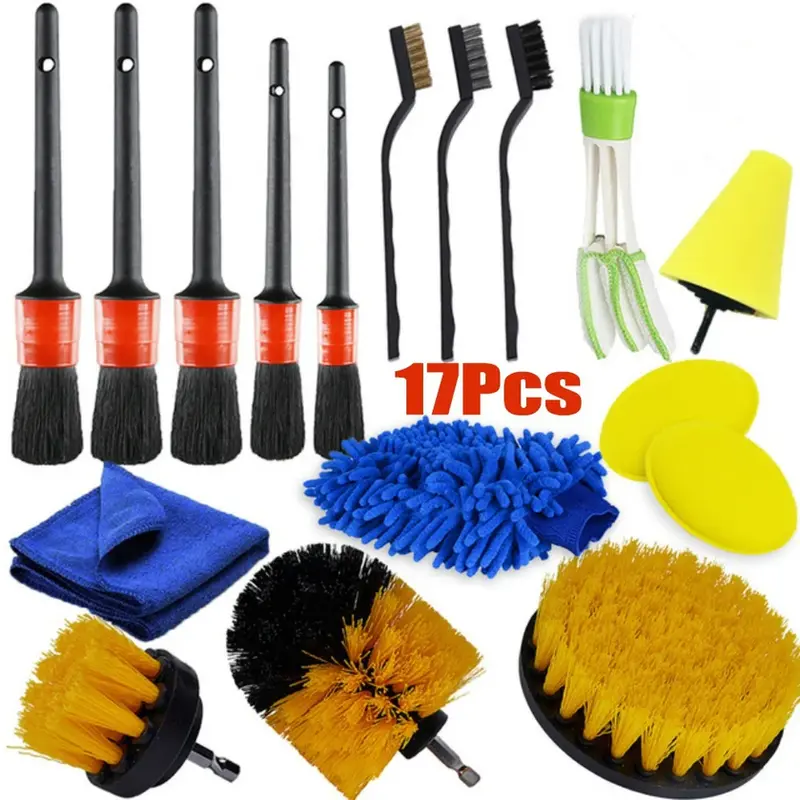 Thumbnail: 26/17/13/5Pcs Detailing Brush Set Car Cleaning Brushes Power Scrubber Drill Brus