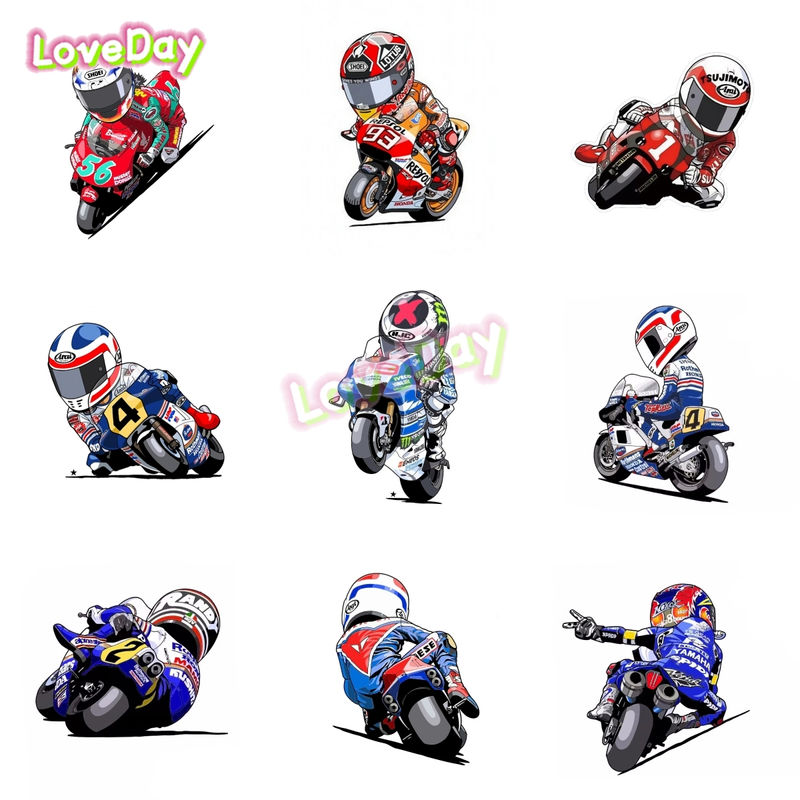 Funny Motorcycle Racer Cute Anime Sticker Brand Logo Car Sticker Vinyl Waterproo