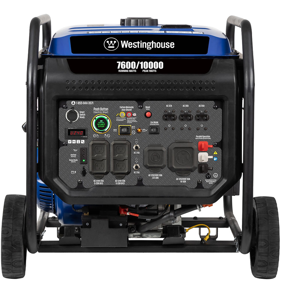 Thumbnail: 10,000 Peak Watt Portable Inverter Generator, Gas Powered, Remote Start with CO 