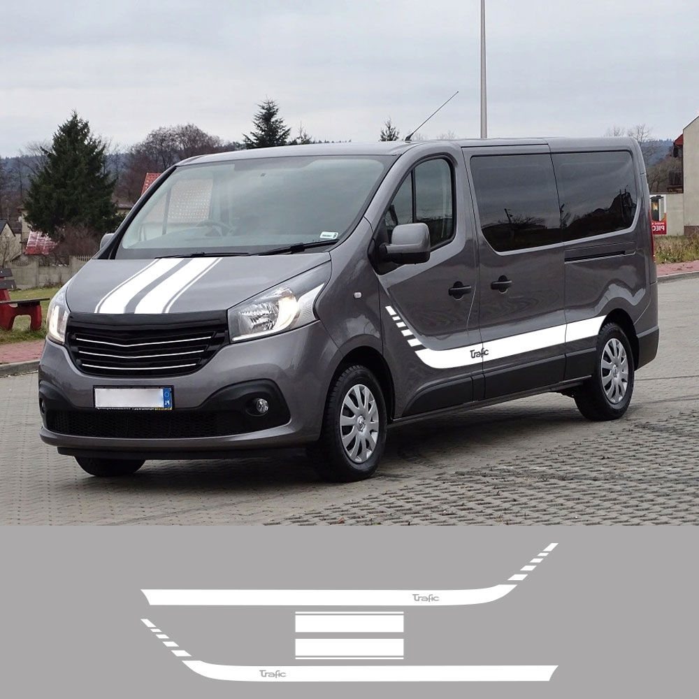 Car Door Side Stickers For Renault Trafic 2 3 MK3 MK2 Camper Van Hood Cover Engi