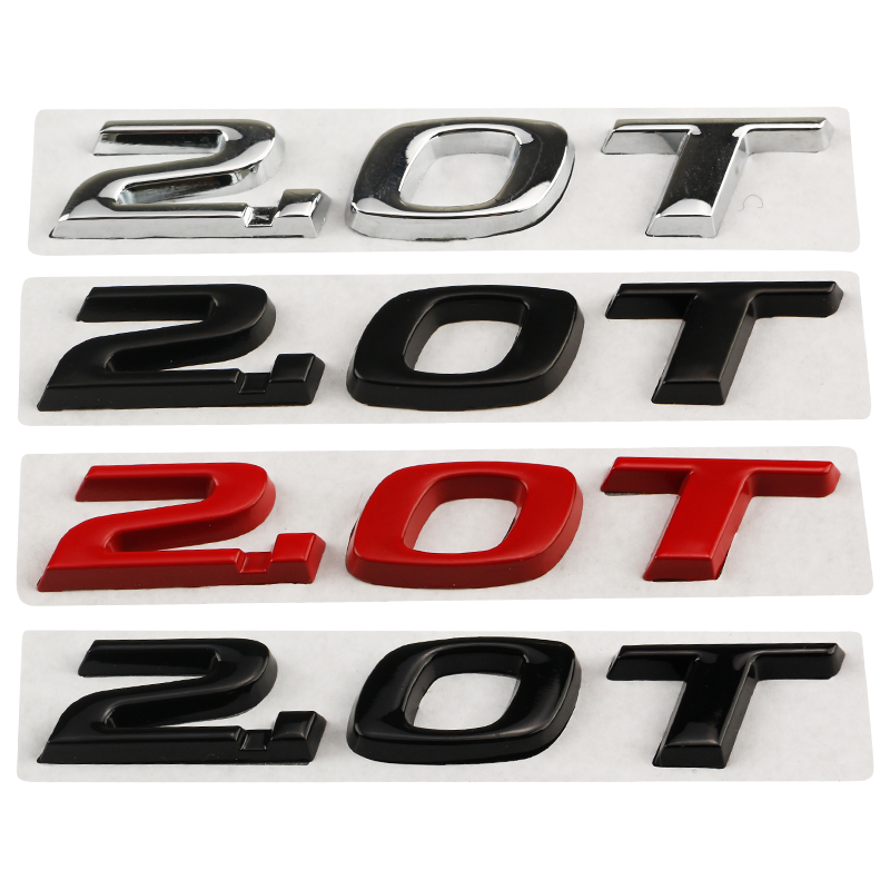 Car 3D Metal 2.0T Sport Displacement Trunk Logo Sticker Emblem Badge Decals For