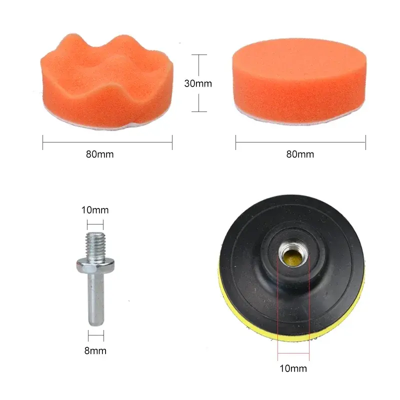 Thumbnail: 5PCS 3/4/5/6/7 inch Polishing Kit Polishing Pad Car Waxing Sponge Disk Wool Whee