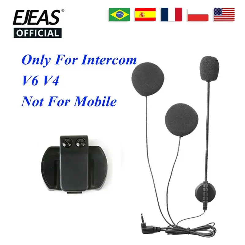 EJEAS 3.5mm Microphone Speaker Headset and Helmet Intercom Clip