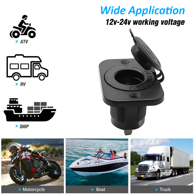 Thumbnail: Cigarette Lighter Socket Waterproof 12V Power Plug Outlet Receptacle for Car Mar