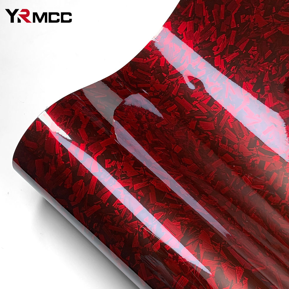 Thumbnail: Carbon Fiber Film Glossy Forged Carbon Fiber Vinyl Wrap Car Accessories Red Self