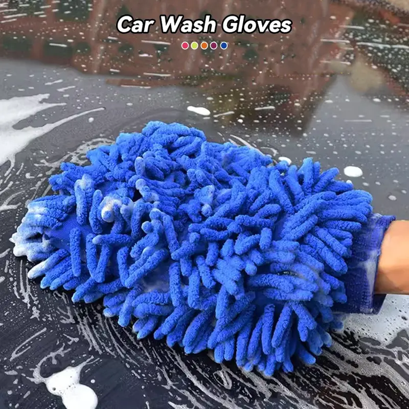 1/2Pc Microfiber Car Wash Gloves Chenille Car Mitt Cleaning Tool Car Detailing C