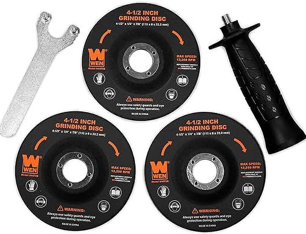 Thumbnail: WEN 7.5-Amp 4-1/2-Inch Corded Angle Grinder with 3 Discs and Case, 94475