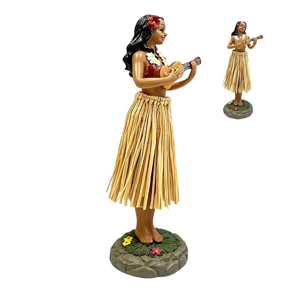 Thumbnail: 1PC Hawaiian Dancing Girl Dashboard Decor Doll Playing Ukulele Hawaiian Dancer W