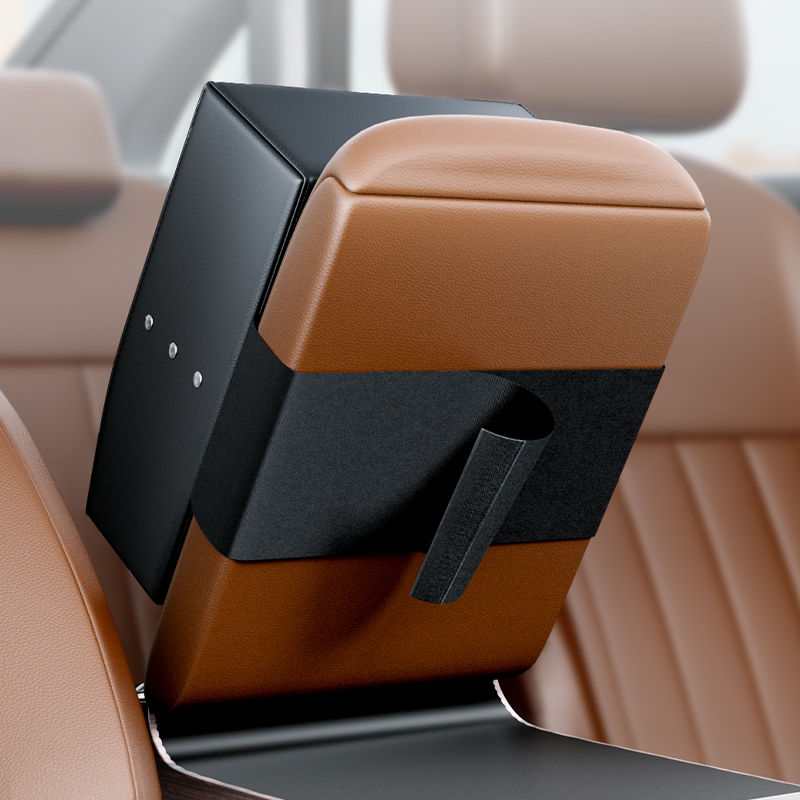 Thumbnail: PU Leather Car Armrest Storage Box – Universal Console Organizer