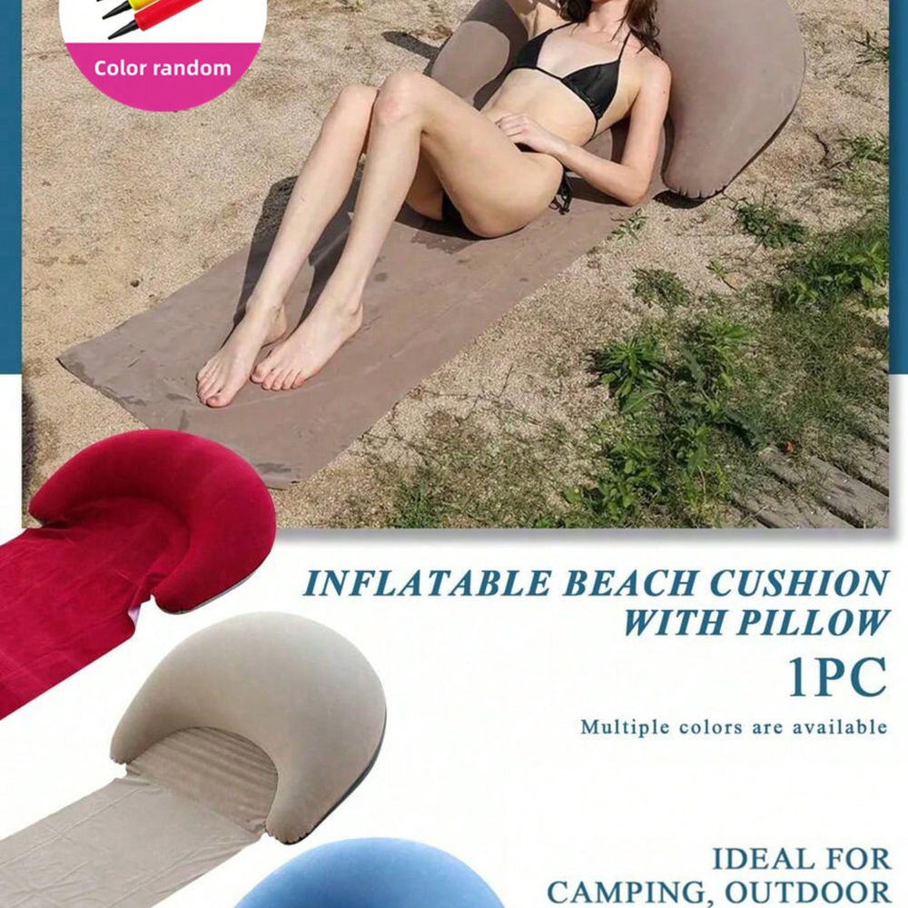 Outdoor Camping Foldable Inflatable Beach Mat, Compact, Convenient and Simple Ca