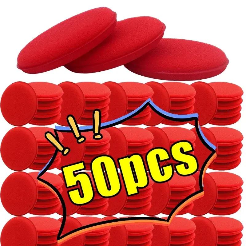 50/100pcs Car Ultra Soft Foam Detailing Wax Applicator Pad Round Foam Sponge Cle
