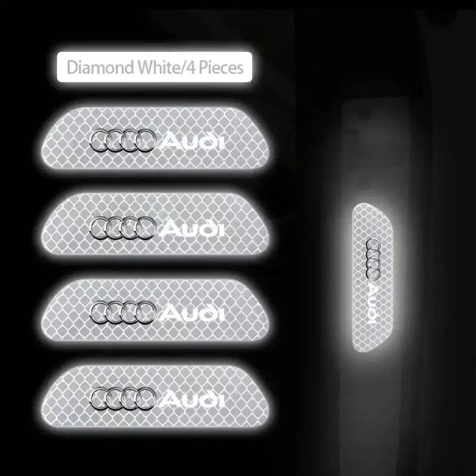 Thumbnail: 4PCS Reflective Car Door Sticker Safety Opening Warning Reflector Tape Decal Sti