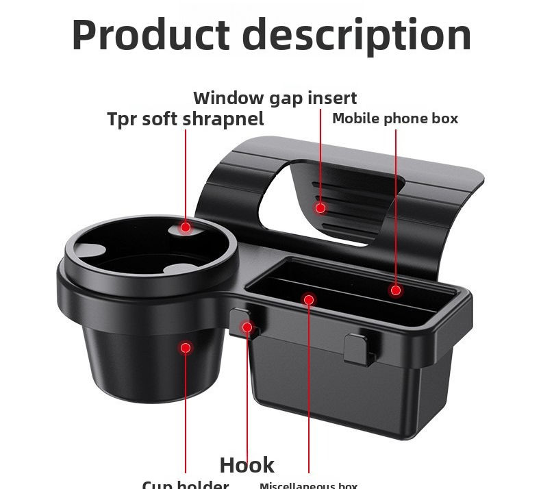 Thumbnail: Car Cup Stand Phone Holder Mount Tray Side Door Window Storage Barrel Pocket Han