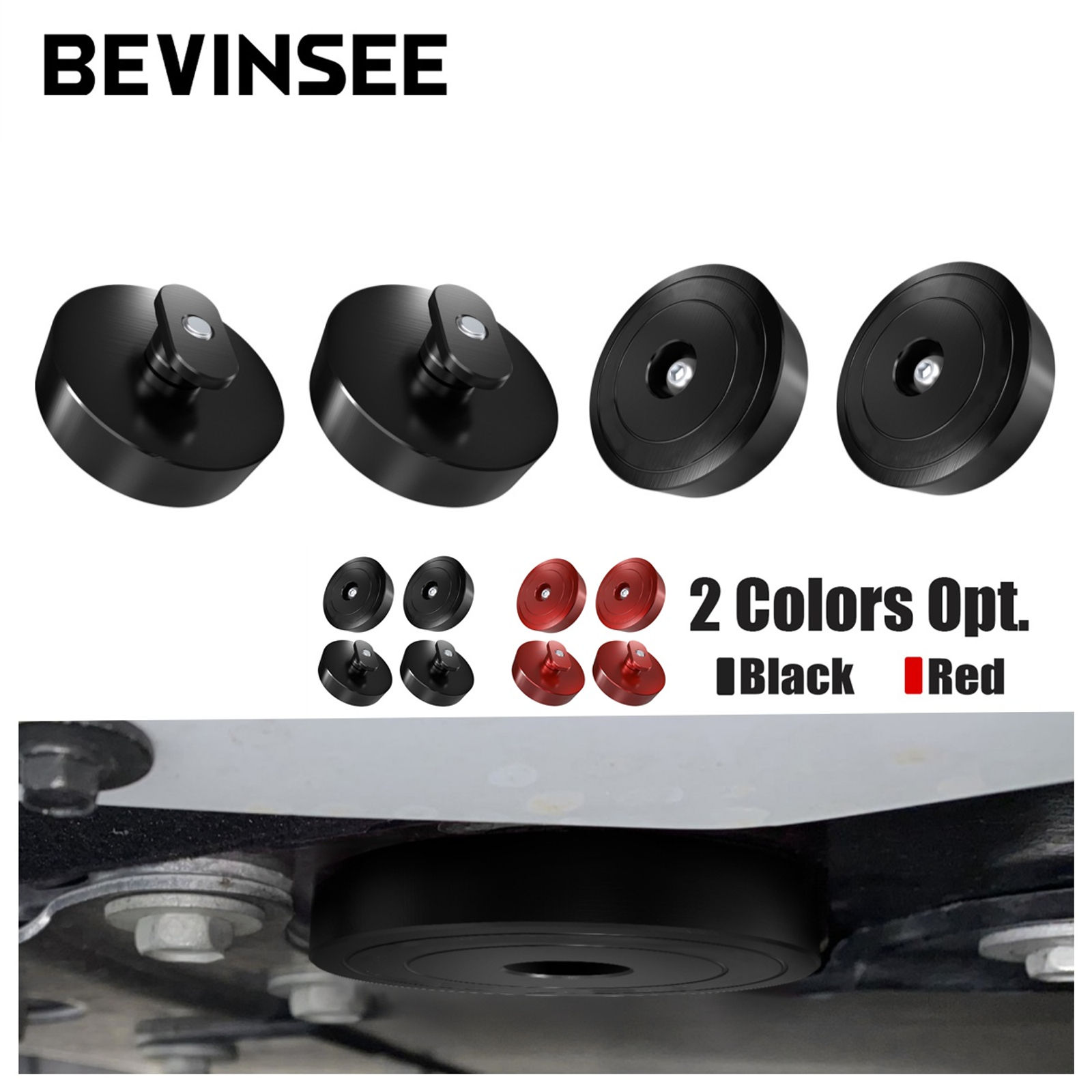 BEVINSEE 4X Aluminum Jacking Lift Pad Jack Puck Adapter Tool for Corvette C5 C6