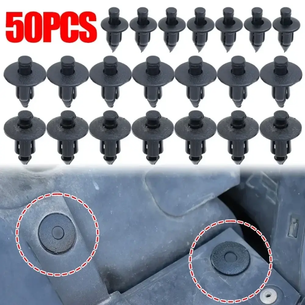 50pcs Car Plastic Fairing Rivet Setting Panel Fastener Clips 3 Size Mix Push Pin