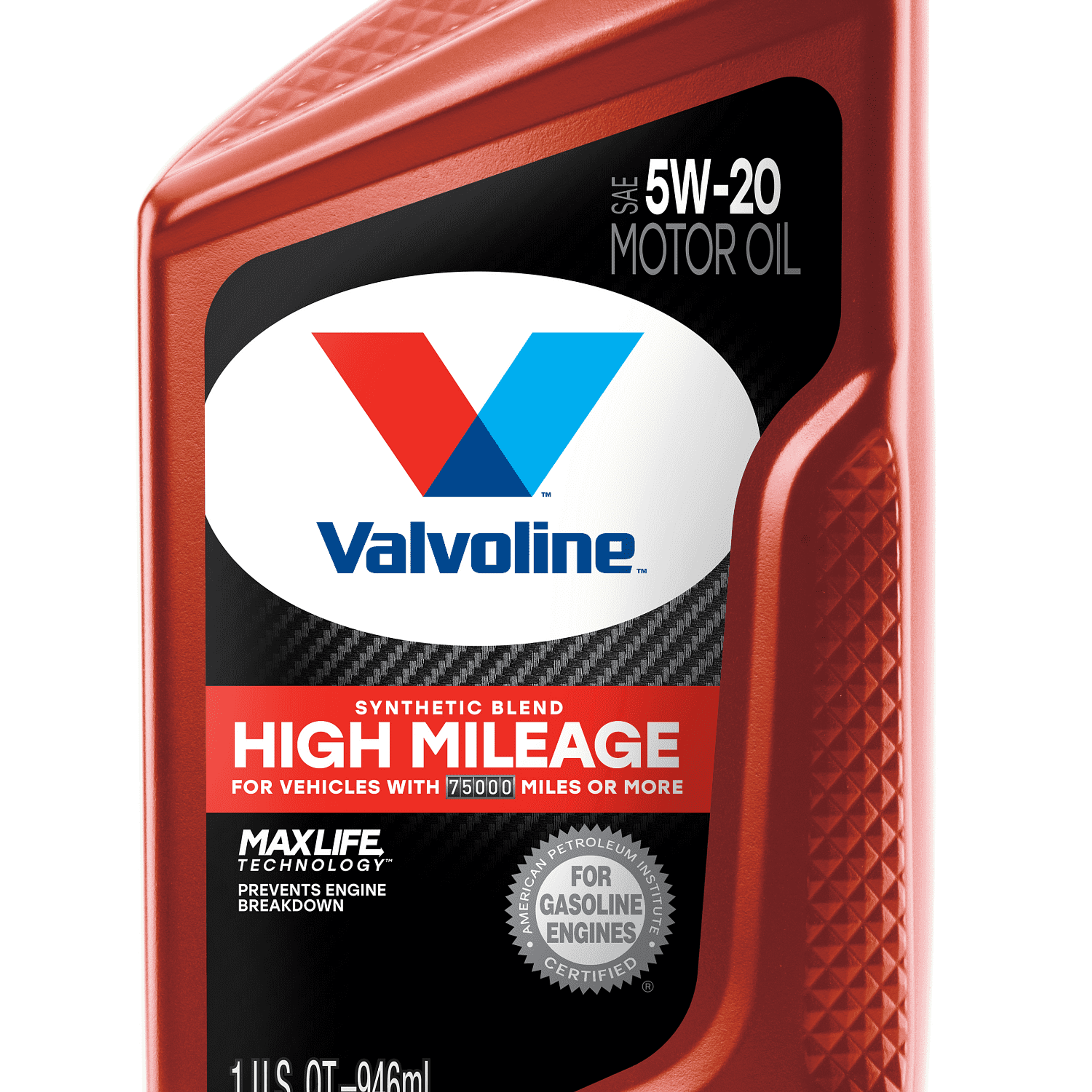 Valvoline High Mileage MaxLife 5W-20 Synthetic Blend Motor Oil 1 QT