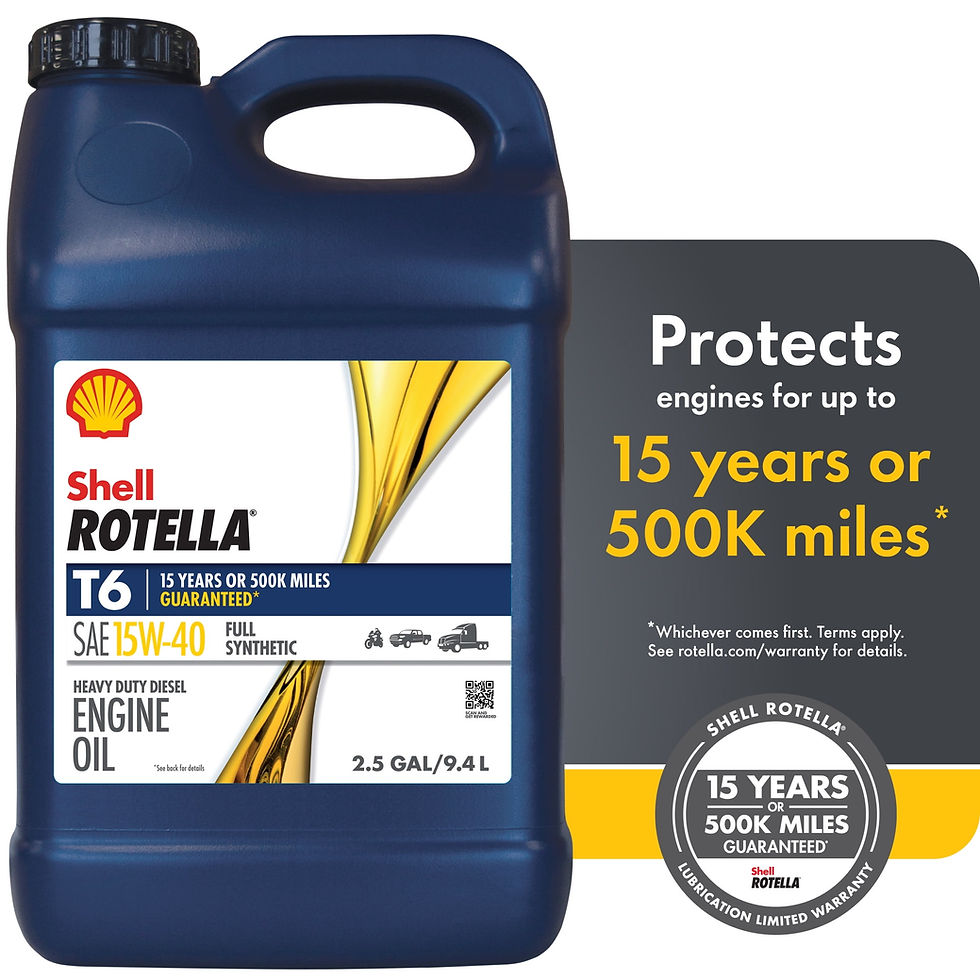 Thumbnail: Shell Rotella T6 Full Synthetic 15W-40 Diesel Engine Oil, 2.5 Gallon