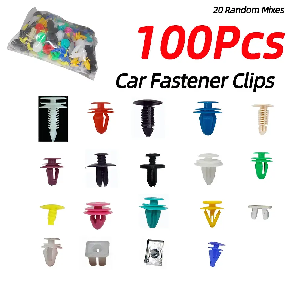 Thumbnail: 500/200/100PCS Mixed Auto Vehicle Fastener Bumper Clips Retainer Rivet Door Pane