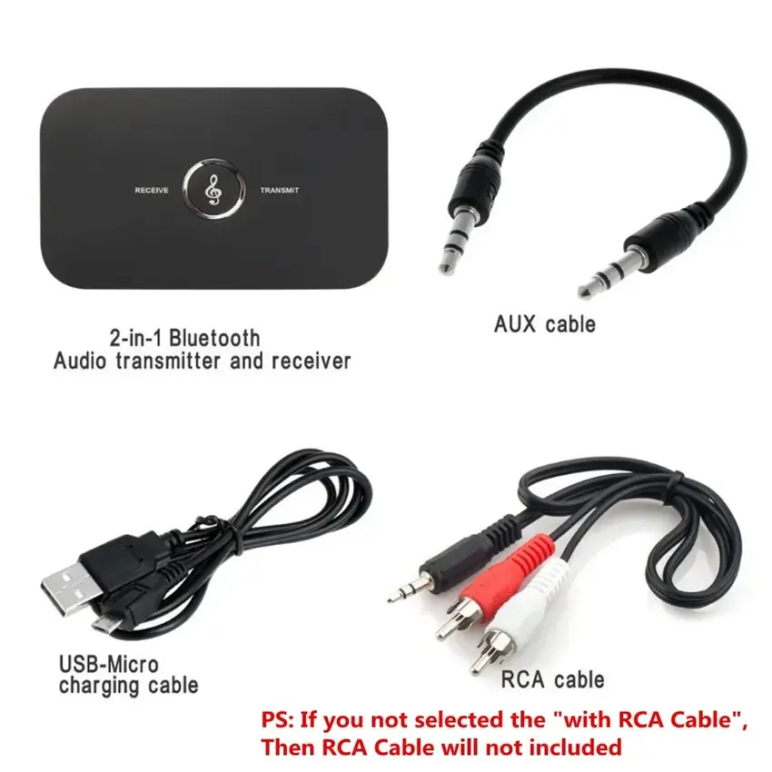 Thumbnail: Bluetooth 5.0 Audio Transmitter Receiver Stereo 3.5mm AUX Jack RCA USB Dongle Mu