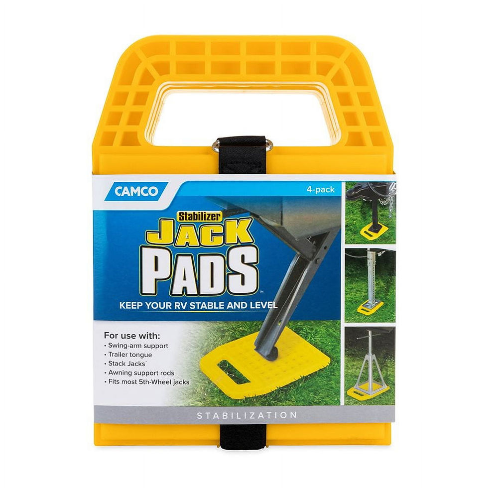 Thumbnail: Camco RV Stabilizer Jack Pads - Interlocking Design - Yellow, Resin - 4-Pac..