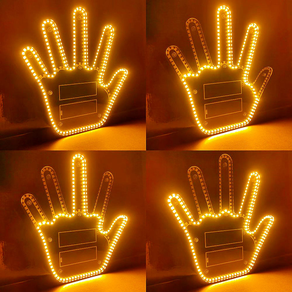 Thumbnail: Funny Gift For Men Gesture Light Car Gadgets LED Hand Sign Car Interior Ornament