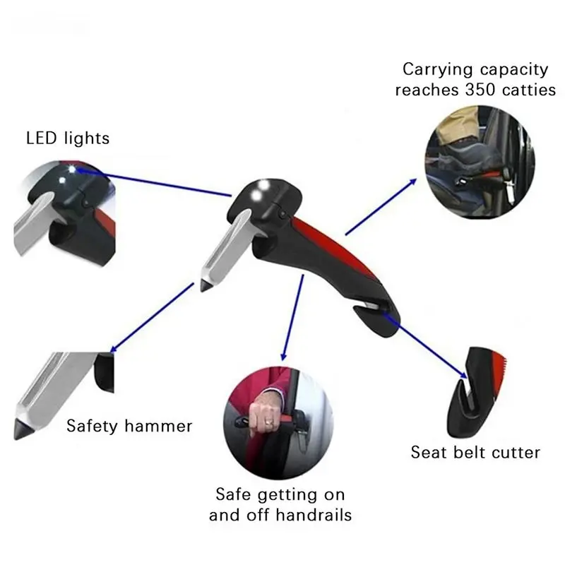 Thumbnail: New Stylish 4 in 1 Vehicle Support Handles Car Assist Support Handle Multi-funct