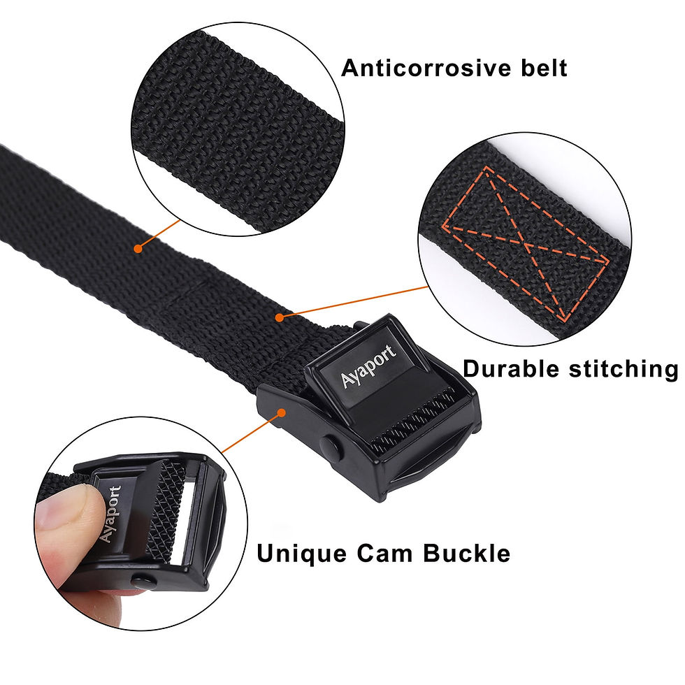 Thumbnail: Ayaport Lashing Straps with Buckles Adjustable Cam Buckle Tie Down Cinch St..