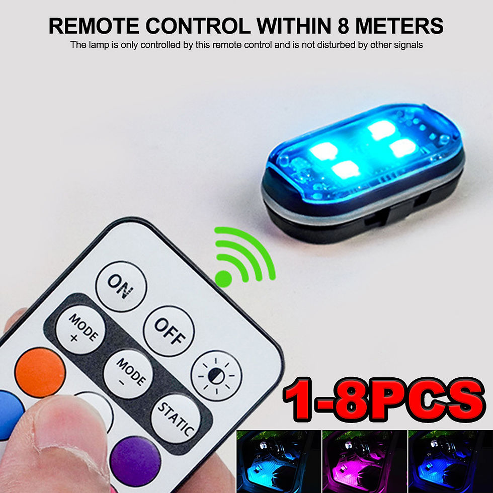 Thumbnail: Wireless LED Strobe Lights Car Decor Atmosphere Light 8 Colors Rechargeable Led