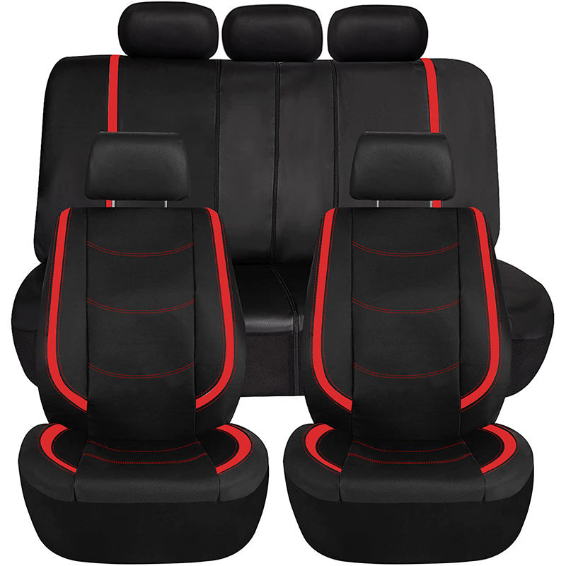 Thumbnail: AUTO PLUS Car Seat Covers Artificial Leather With Bright PVC Sheet With 3 Zipper