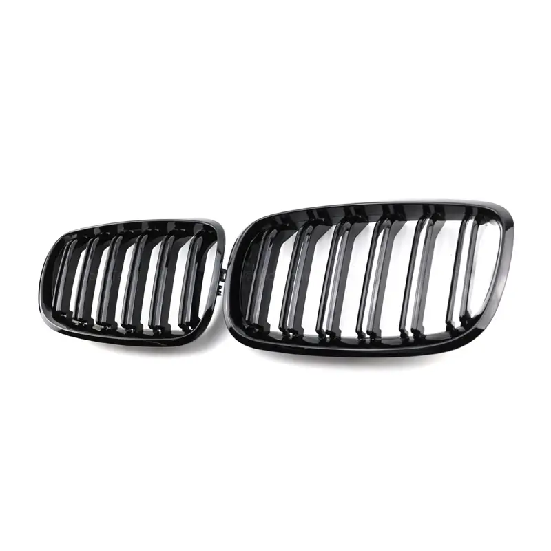 Thumbnail: 2Pcs Car Style Gloss Black Front Kidney Double Slat Grill Grille for BMW X5 E70