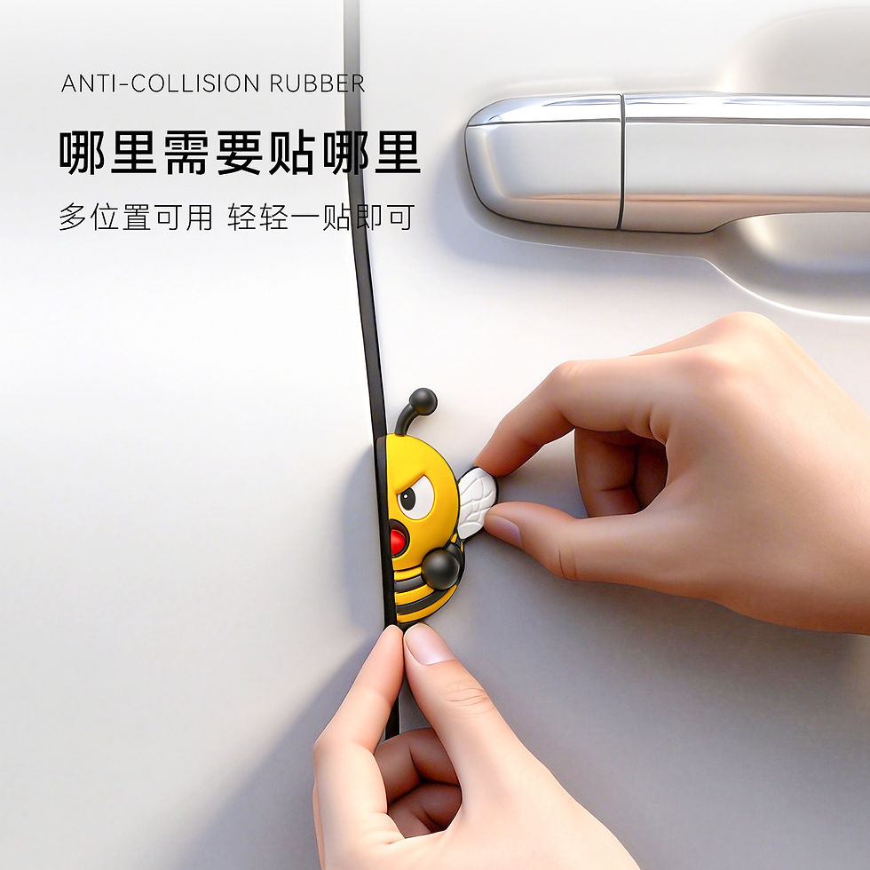 Thumbnail: 3D Cartoon Insect Car Door Protector Universal PVC Anti-Scratch Bumper Guard Cut
