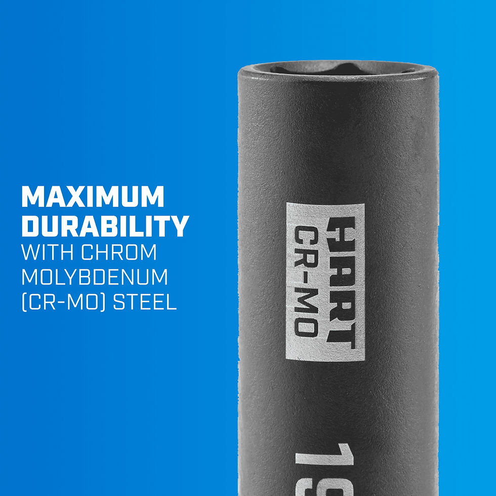 Thumbnail: HART 11 Piece 1/2" CR-MO Impact Rated Socket Set, Metric Sockets