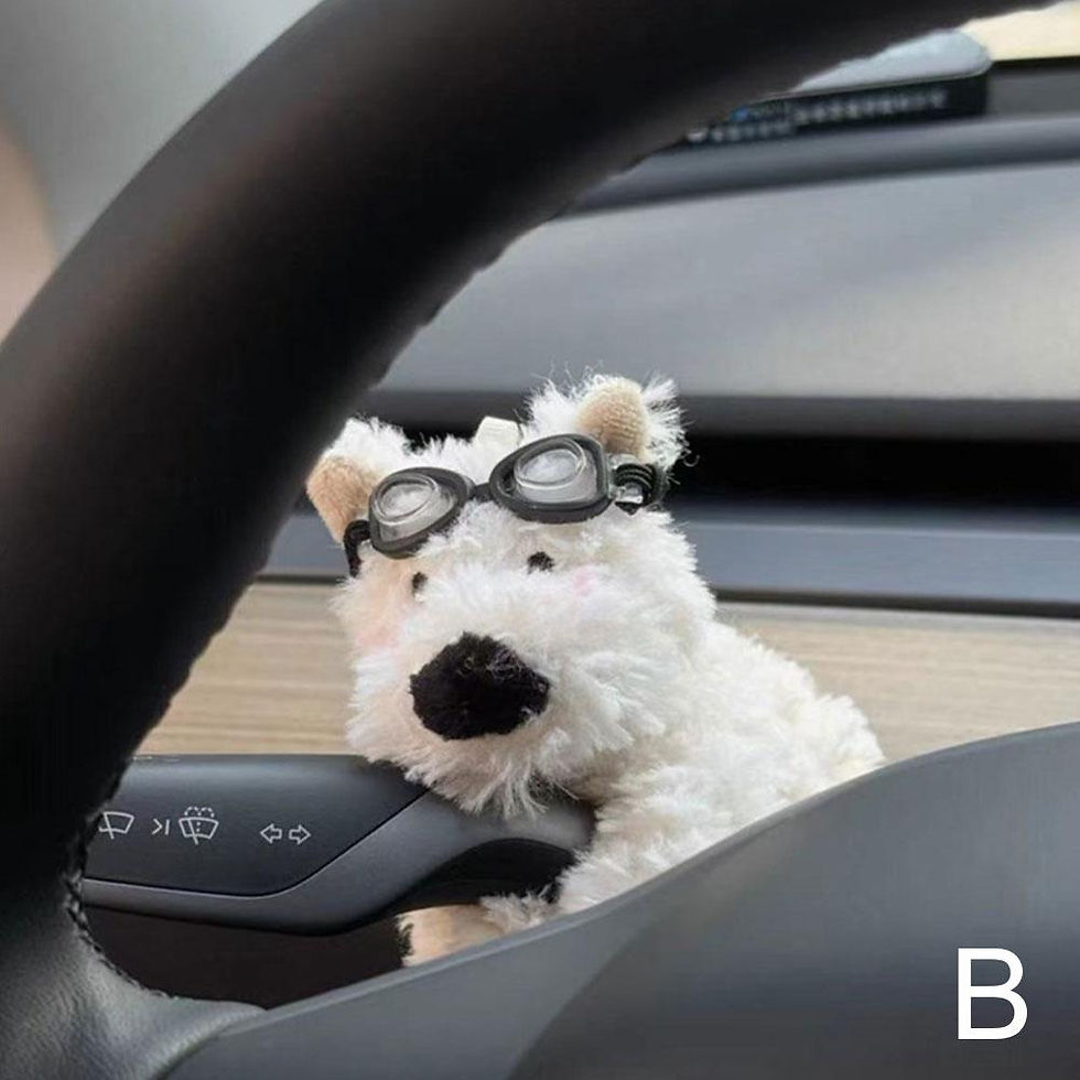 Thumbnail: Plush Puppy Clutch Decoration Car Wiper Turn Signal Switch Decoration Cute Bowkn