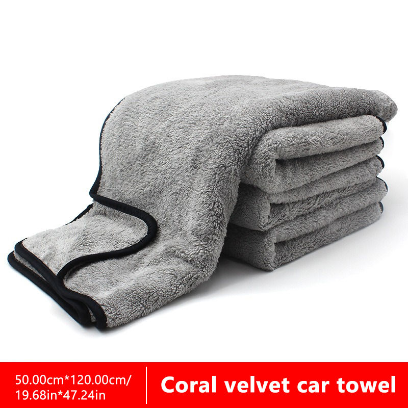 Thumbnail: SEAMETAL 50x120cm Car Cleaning Towel Upgraded Microfiber Ultra-Soft Auto Wash To