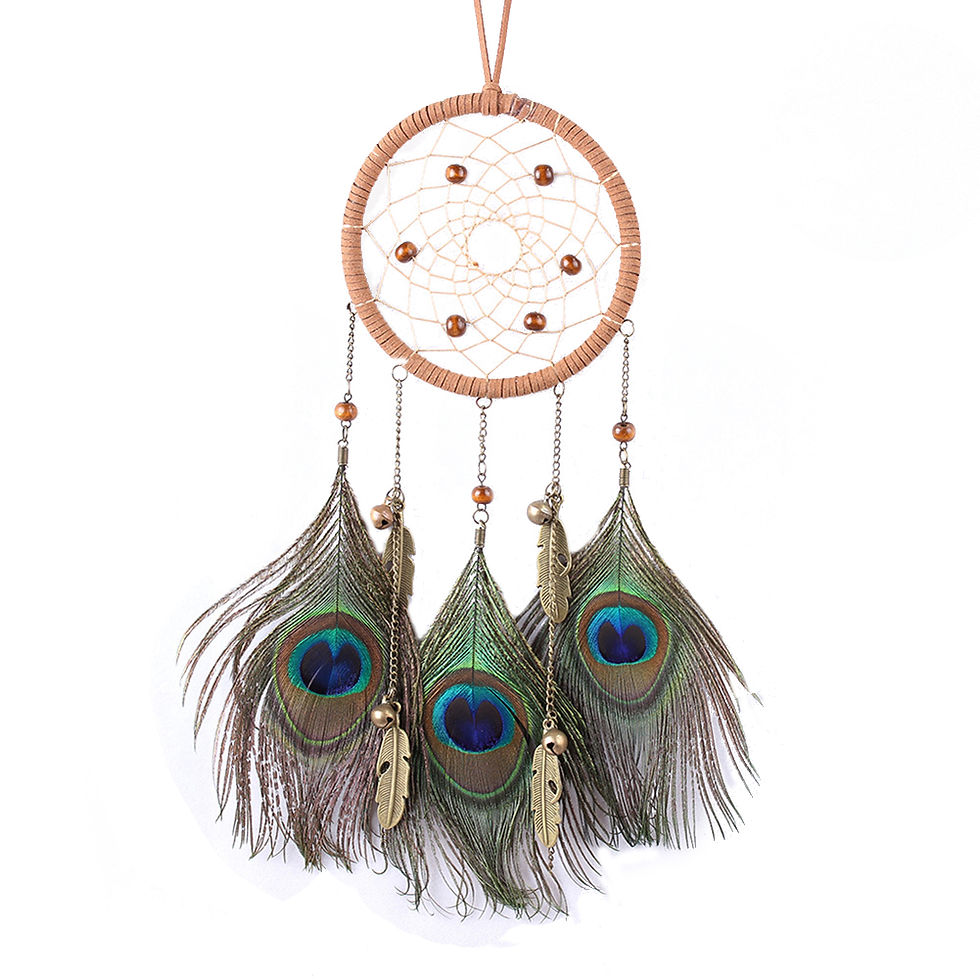 Thumbnail: Mini Dream Catcher Car Pure White Feather Wind Chimes Wall Hanging Decor Romanti