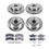 Thumbnail: Ultimate Brakes Front and Rear Ceramic Brake Pad and Rotor Kit with Hardwar..