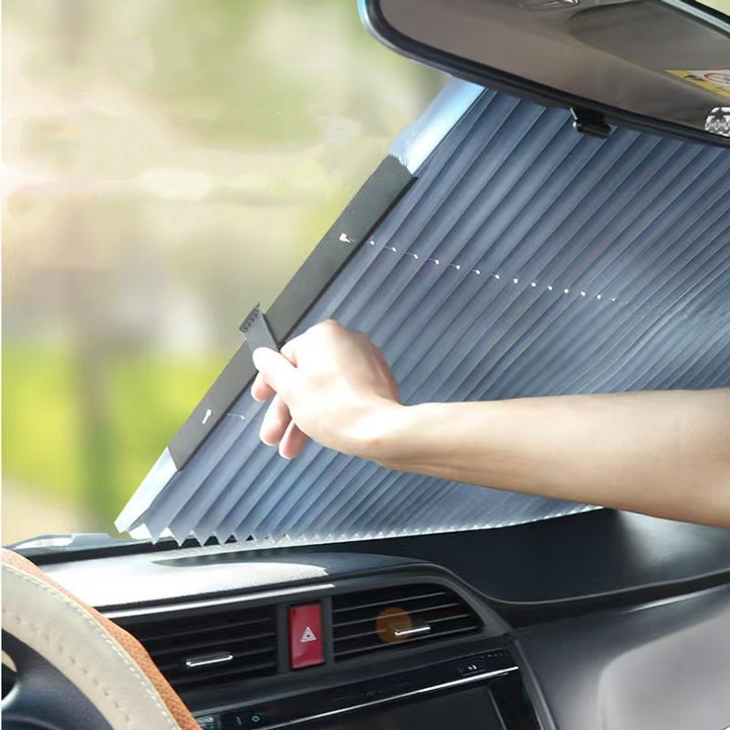 Automatic retractable sunshade, sun protection front guard for vehicles, summer