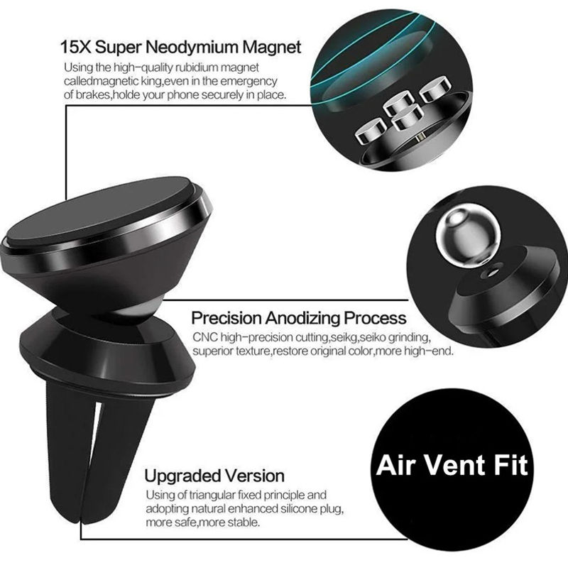 Thumbnail: Magnetic Phone Holder Car Mount With Car Air Vent Clip Cellphone Mount Phone Bra