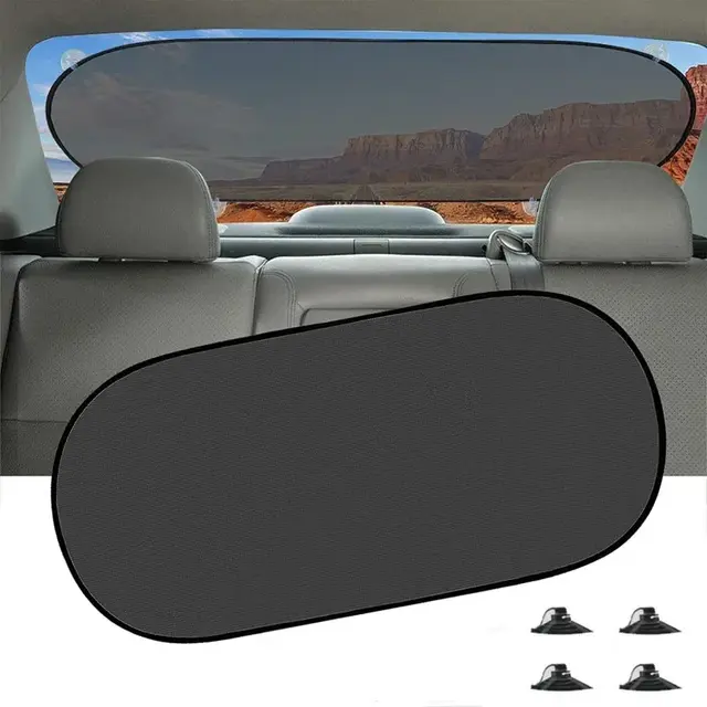 100x50cm UV Protection Folding Car Rear Window Sunshade - Universal Mesh Visor w