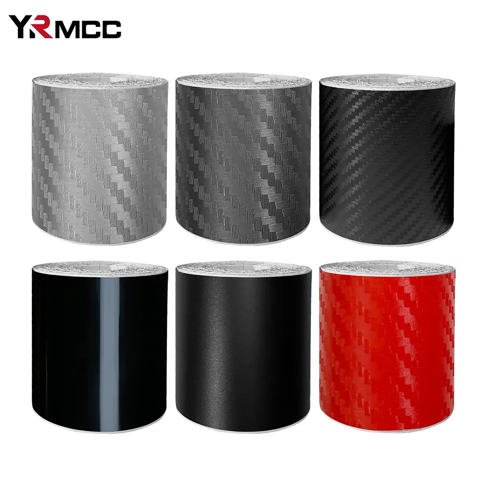 Thumbnail: Car Door Sill Side Stickers Auto Mirror Anti Scratch Waterproof 3D Carbon Fiber