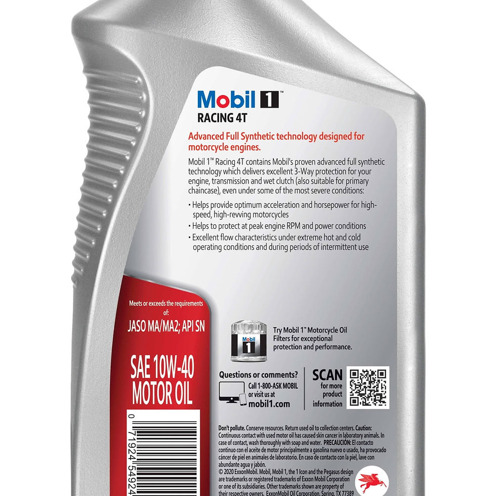 Thumbnail: Mobil 1 Racing 4T Full Synthetic Motorcycle Oil 10W-40, 1 Quart