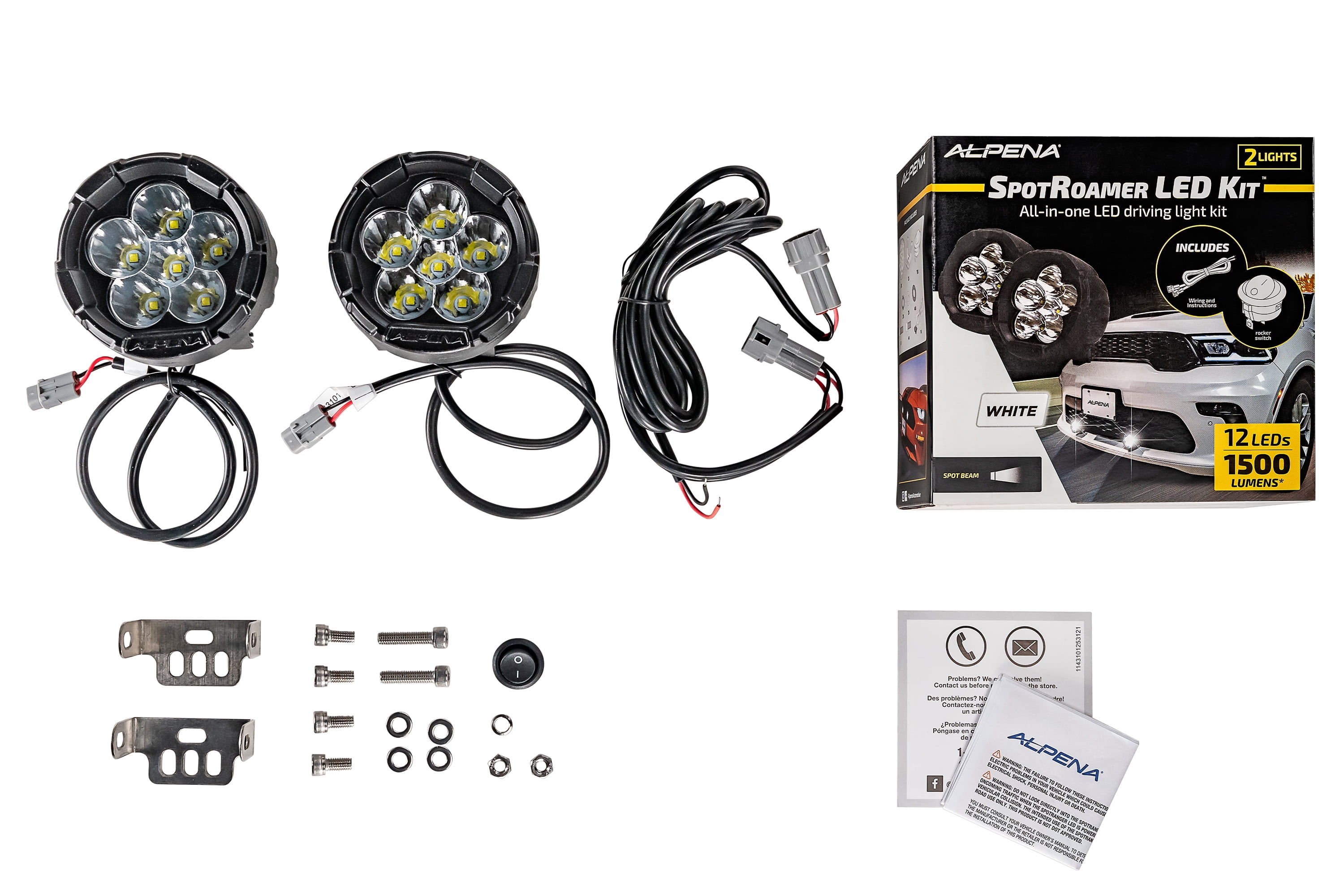 Alpena SpotRoamer 12-24V LED Spotlights Kit, Model 77712, Universal Fit for..