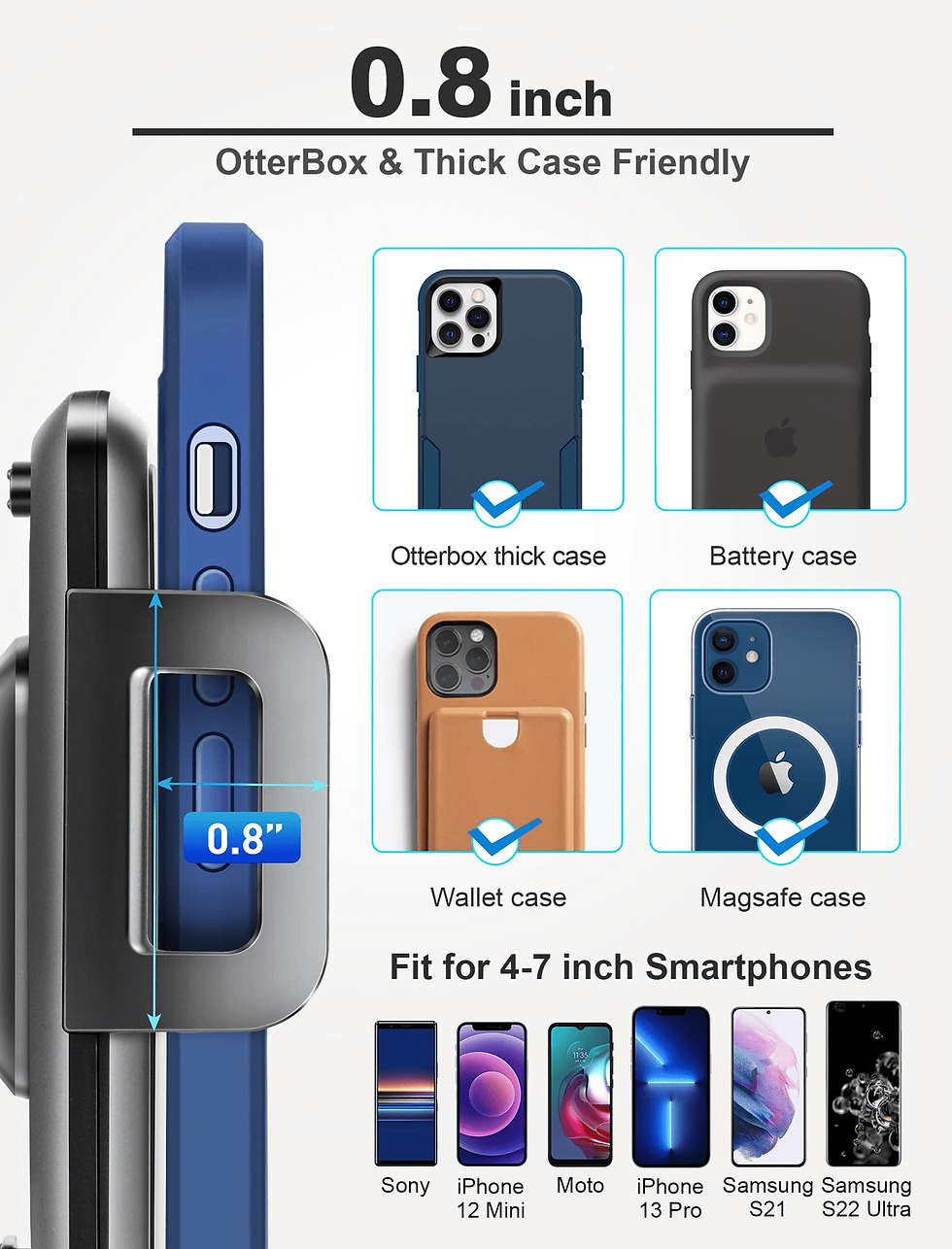 Thumbnail: TOPGO Cup Holder Phone Holder, for iPhone, Samsung and More Smartphone (Bla..