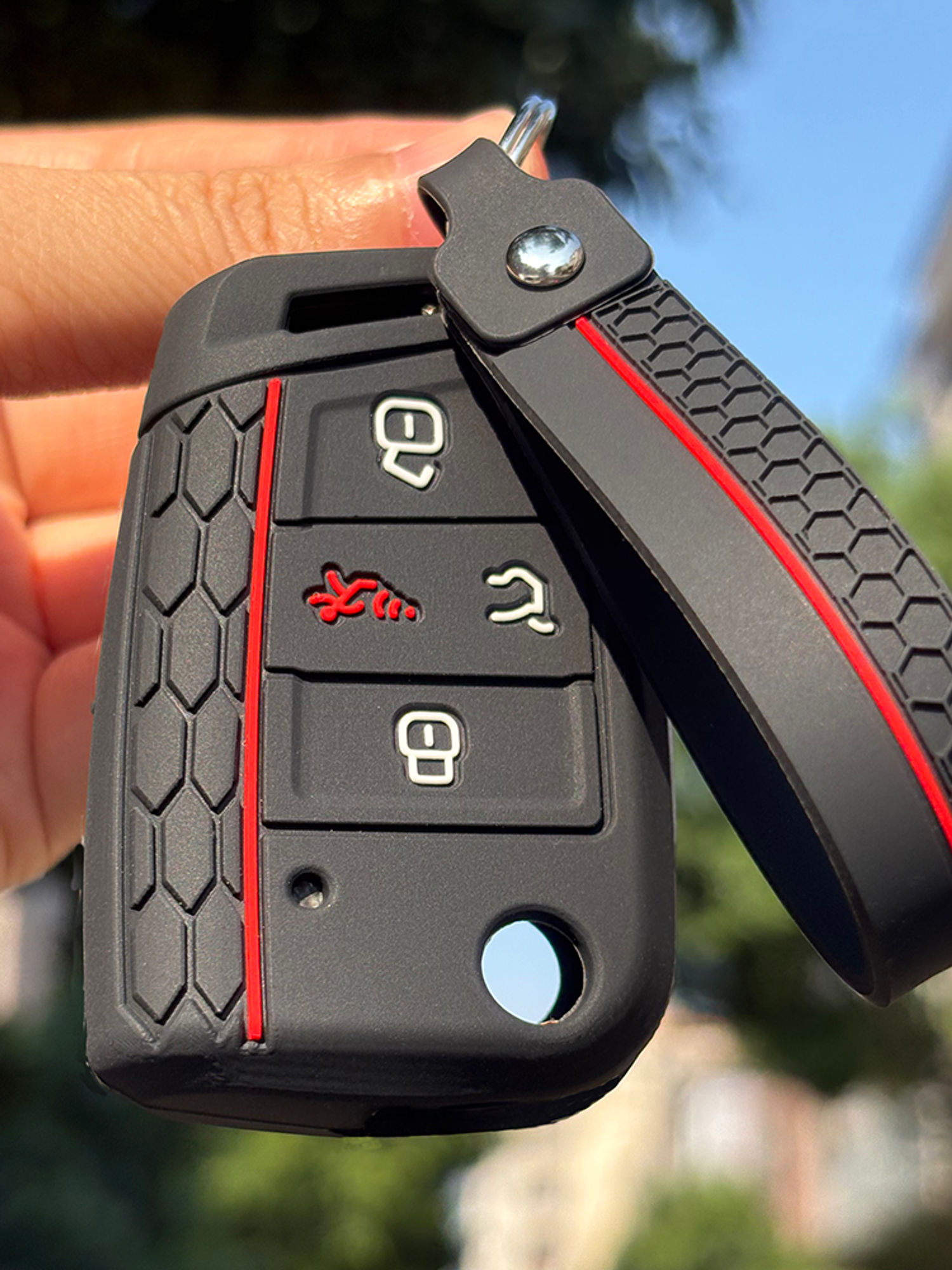 Silicone Key Fob Cover Fit For Volkswagen VW Atlas Tiguan Golf Alltrack SportWag