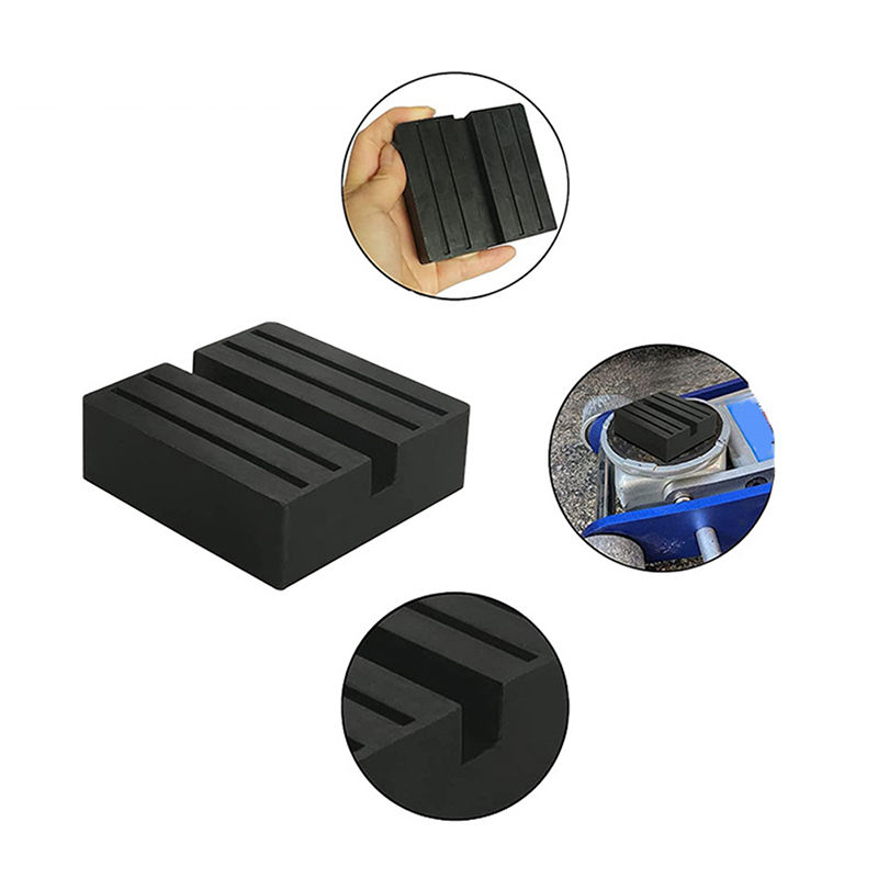 Thumbnail: Universal 1pc Round Square Car Lift Jack Stand Rubber Pads Black Rubber Slotted