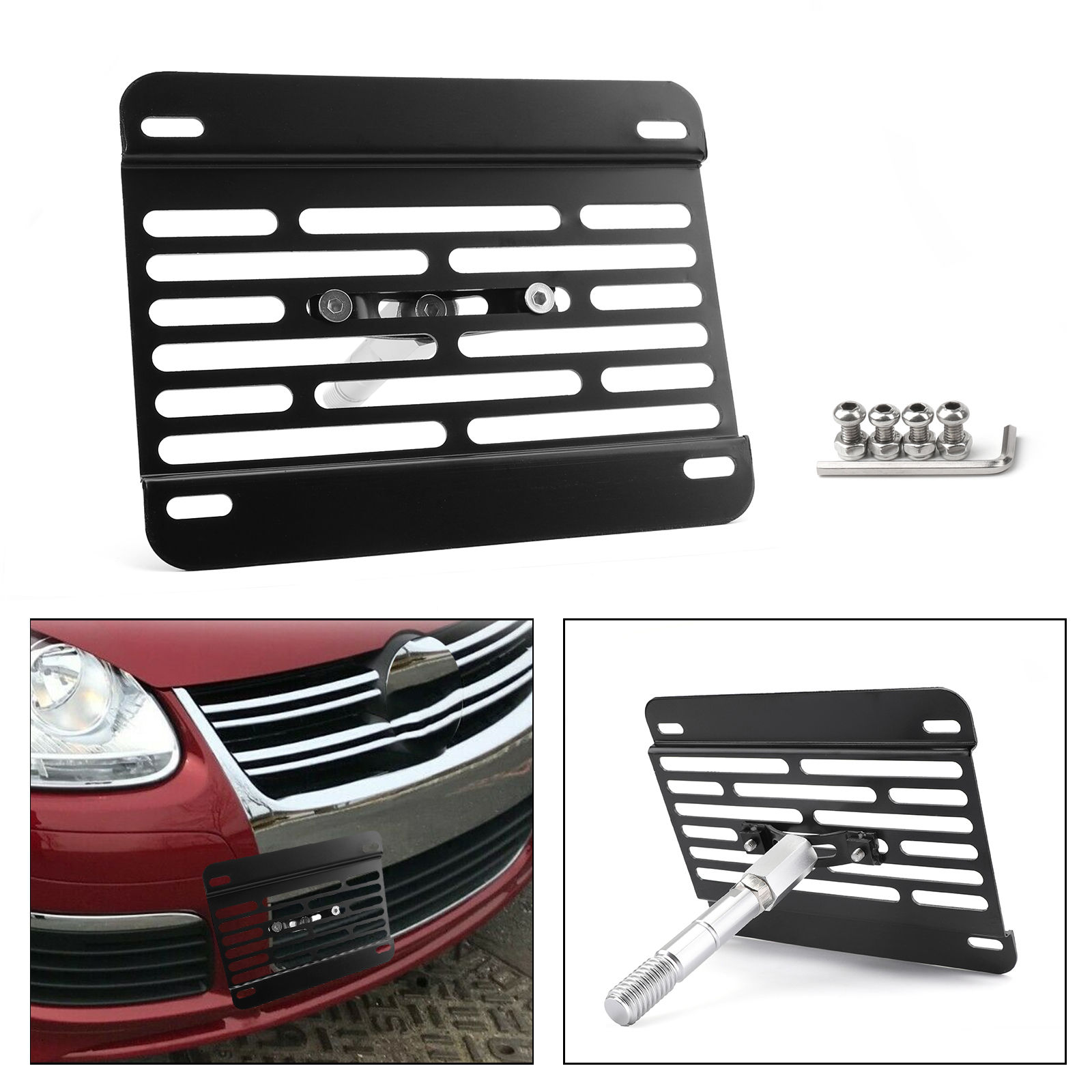 Artudatech New Front Bumper Tow Hook License Plate Mounting Holder Bracket For V