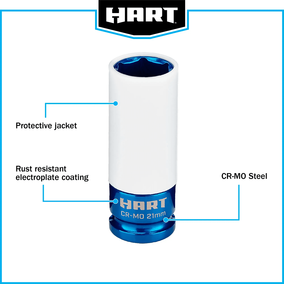 Thumbnail: HART 1/2-inch Non-Marring Impact Socket Set (4-Piece), Metric Sockets