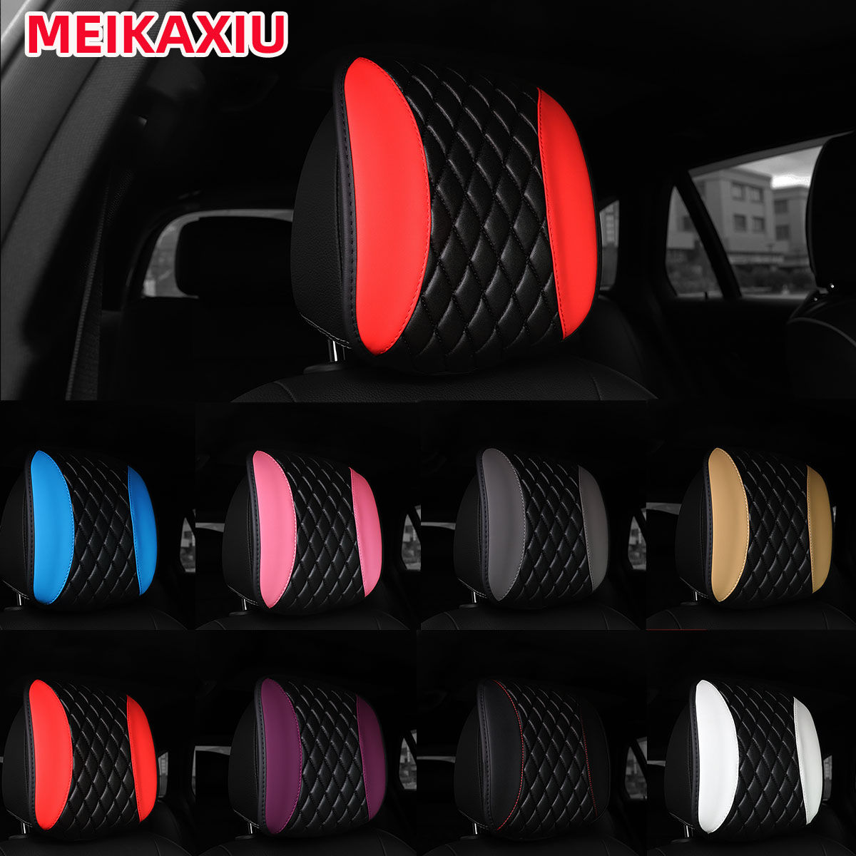 1PU leather embroidered car headrest Headrest and car interior headrest can be s