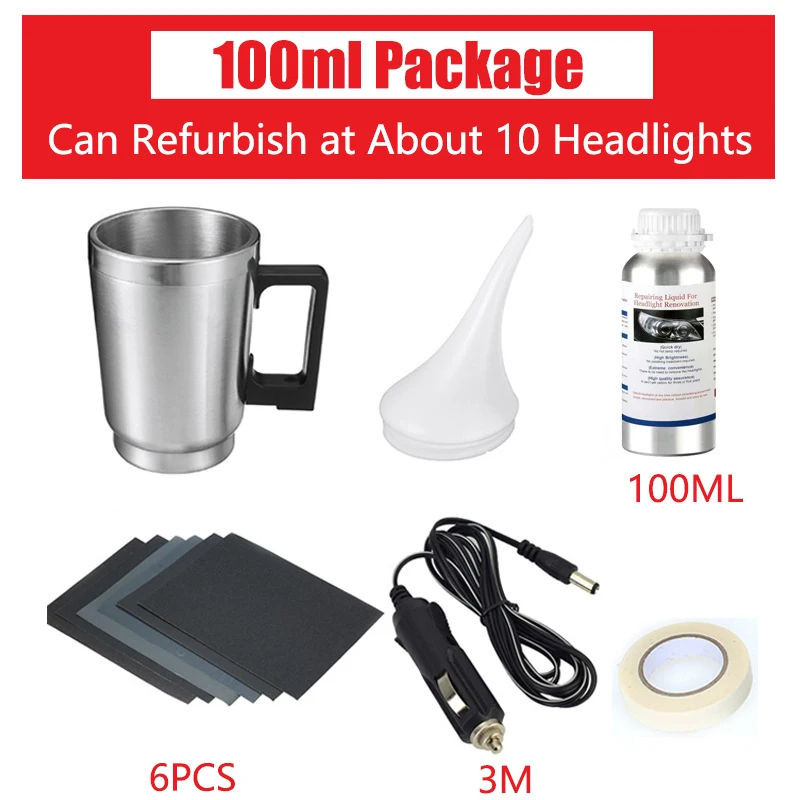 Thumbnail: Car headlight repair tool Polishing Renovation Kit Repair Fluid Liquid Polymer R