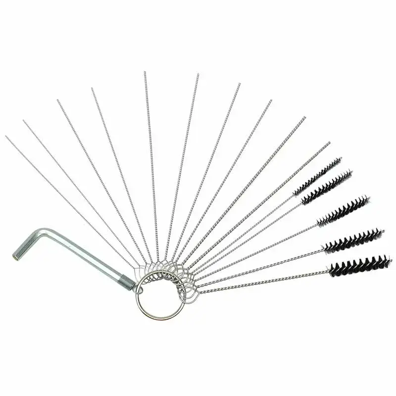 Thumbnail: 15pcs Carburetor Cleaning Brush Set Carburetor Carbon Dirt Jet Cleaner Tool Kit